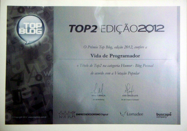 Certificado TopBlog